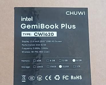 atouch tablet se pro: CHUWI GemiBook Plus (Model: CWI620) noutbuk - Ekran: 15.6 düym — 2
