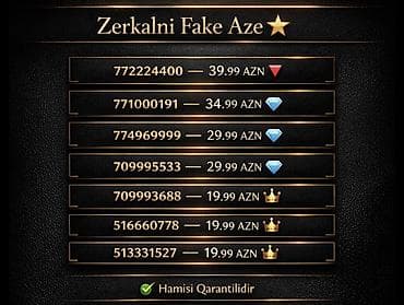 azercell data kart: Zerkalni Fake Aze – xüsusi nömrələr Təklif olunan nömrələr və — 1