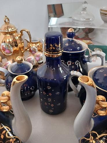 cay dəsmali: İşlənmiş, rəng - Göy, Çaydan, Farfor, Azərbaycan — 3