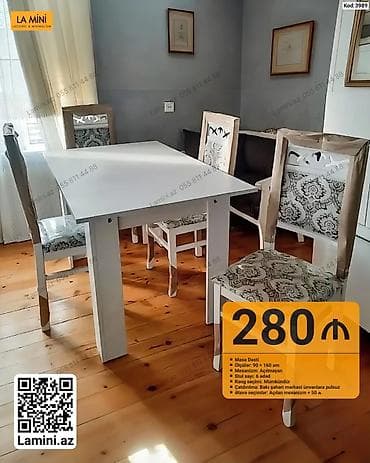 Masa dəsti – La Mini Tərkib: - 1 ədəd masa - 6 ədəd stul Ölçü və lalafo.az -da Masa dəsti – La Mini Tərkib: - 1 ədəd masa - 6 ədəd stul Ölçü və