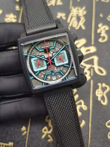 monaco saat qiymeti: Kişi saatları *Tag Heuer* Monaco Skeleton Black AAA klas - Kvars — 1