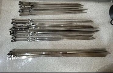 Qab-qacaq və mətbəx ləvazimatlarının alışı: Şişlər satılır.Nerj materyaldır.Dənəsi 1.5m Təzədir.Salafan — 2