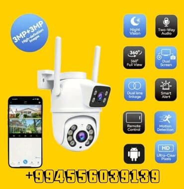 təhlükəsiz kamera: Wifi Camera 8MP Ultra HD İki Linzalı, Tam Rəngli Gecə Görüşü, PTZ, Su — 5