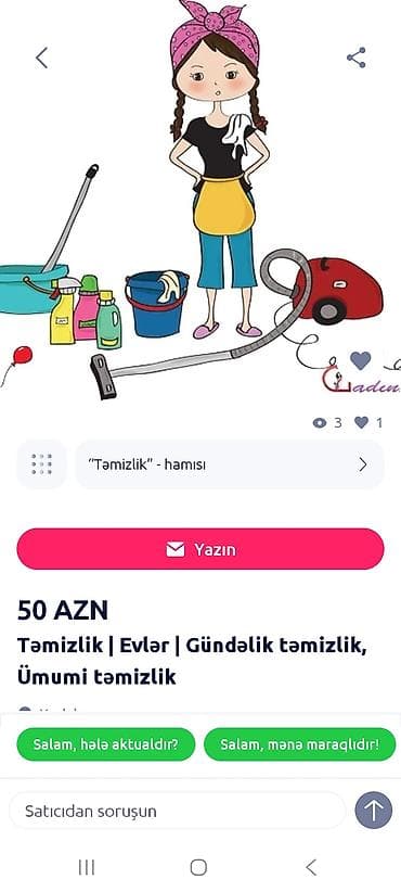 Təmizlik: Təmizlik | Evlər | Gündəlik təmizlik — 1