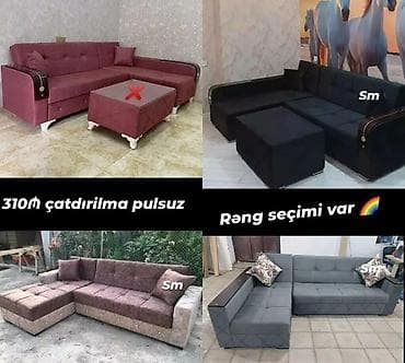Mebel: - Künc divan modeli (L-shape), ev və ofis interyerinə uyğun müasir — 1