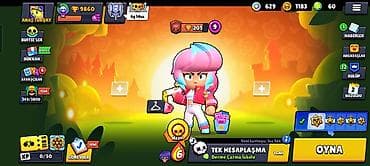 muncuq desti: Brawl Stars hesabı – trofey yolu 9860, profil səviyyəsi 9+, hesab adı — 1