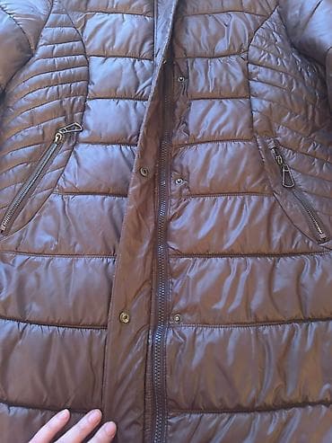 iç geyim: Qadın qış kurtkası – qəhvəyi rəng - Uzun, quilted (şaquli-üfüqi — 8