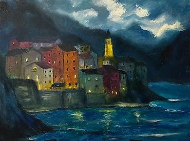 İdman və istirahət: 30x40 sm kətan üzərində yağlı boya ilə çəkilmiş rəsm əsəri. Metrolara — 2