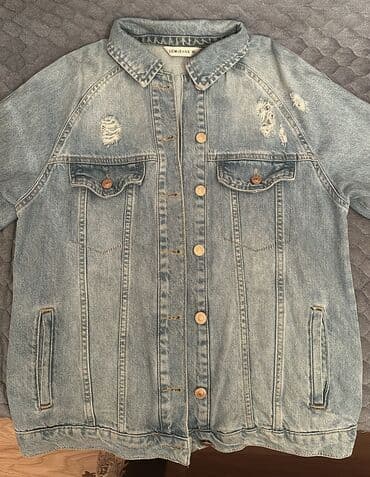 Женская одежда: LCW Jeans markalı cins gödəkçə oversize - Rəng: açıq mavi, yuyulmuş — 2