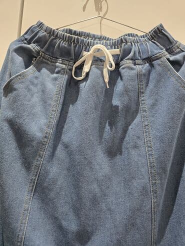 Alt paltarı: Teze M razmer cins. Məlumat: - Model: cins ətək - Rəng: açıq mavi — 2