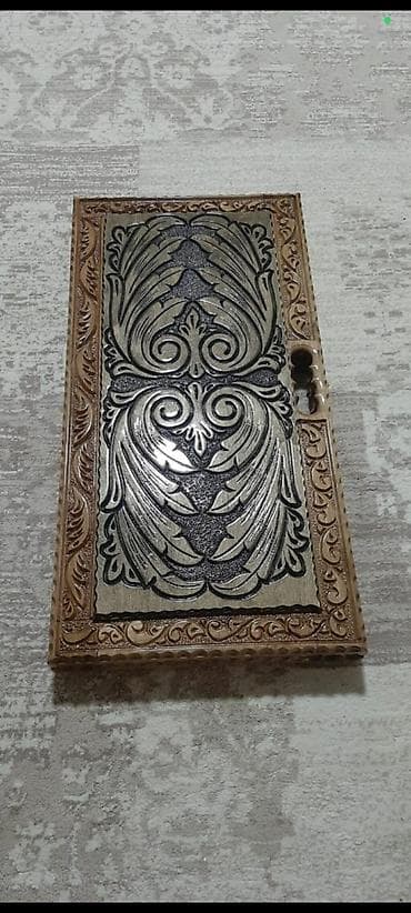 gemi sekilleri: Əl işı ilə oyma naxışlı taxta nərd taxtası - Material: bərk ağac (tam — 1