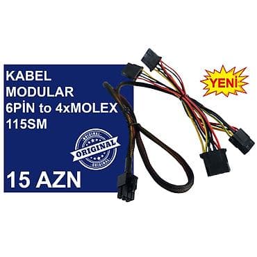 processor core i7: Kabellər "6PİN MALE to 8PİN MALE/MOLEX/SATA Original” MƏHSULLAR TAM — 4