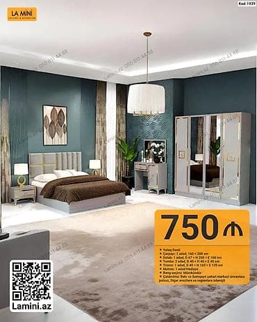matras sumqayit: LA MINI Yataq Dəsti — Kod: 1939 Tərkibi və ölçülər: - Çarpayı: 1 — 1
