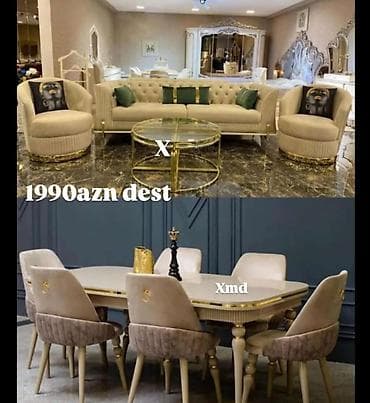 şuşe masa: Mebel dəstləri – fabrik istehsalı 1) Künc divan - Material: yüksək — 2