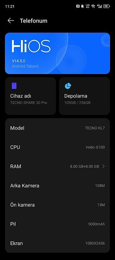 Tecno Spark 30 Pro, 256 GB, rəng - Qara, Barmaq izi, İki sim kartlı, Face ID — 3