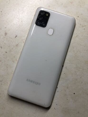 smart tv 109 ekran: Samsung Galaxy A21S, rəng - Ağ, Barmaq izi — 2