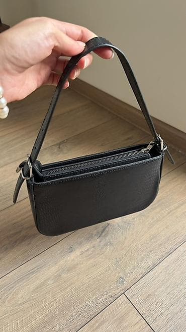 supreme bel çantası: Qara çiyin çantası – mini baguette stili — 2