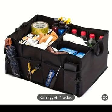 чемодан с инструментами для автомобиля: Qara rəngdə, çoxsaylı cibləri olan avtomobil təşkilatçısı — 4