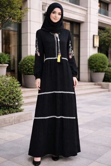 Baş geyimləri: Məhsul: Qadınlar üçün uzun hicablı paltarlar (2 model) - Stil — 1