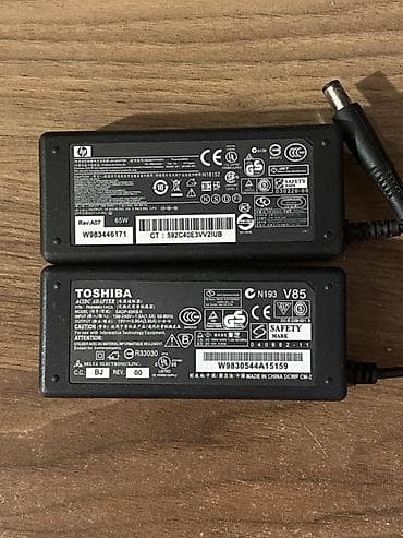 HP və Toshiba noutbuk adaptrləri (AC/DC) 1) HP adapter - Güc: 65W -