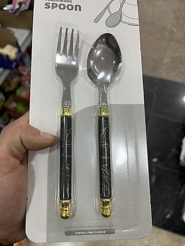 vanna hamam: İkihissəli süfrə dəsti – qaşıq və çəngəl - Material: paslanmayan — 1