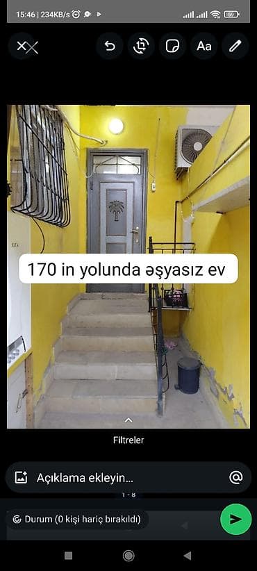 50 kv. m, 2 otaqlı, Kombi, Qaz, İşıq