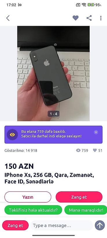 iphone x dubay: IPhone Xs, 256 GB, Qara — 1