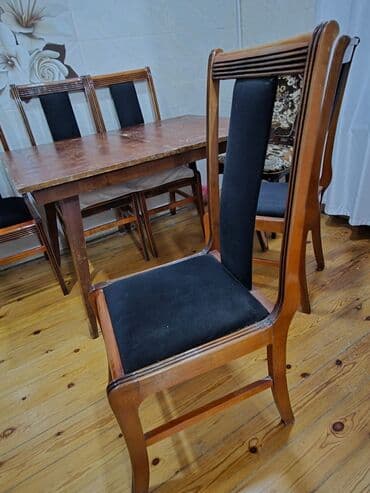 стол стойка для кухни: Mətbəx üçün, İşlənmiş, Açılmayan, Dördbucaq masa, 6 stul — 2