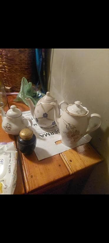 Çay dəsti, rəng - Ağ, Farfor, 3 nəfərlik, Çexiya