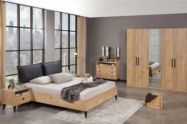 həsənoğlu mebel şirkəti: İkinəfərlik çarpayı, 2 tumba, Dolab, Komod, Türkiyə, Yeni — 1