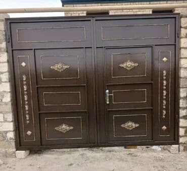 жер тошок: Железо Дворовые ворота, Распашные, 3 м, Механические, С дверью, цвет - Голубой, Нет кредита, Платная установка, Платная доставка — 63