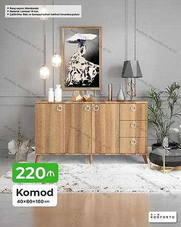Komodlar: Komod – 40×80×160 sm - Material: 18 mm laminat - Rəng seçimi — 1
