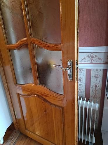 infacol kapi: Taxta otaq qapısı – şüşəli model - Material: təbii taxta (şam ağacına — 1