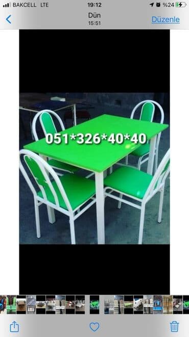 Masa və oturacaq dəstləri: Qonaq otağı üçün, Yeni, Açılan, Dördbucaq masa, 10 stul — 14