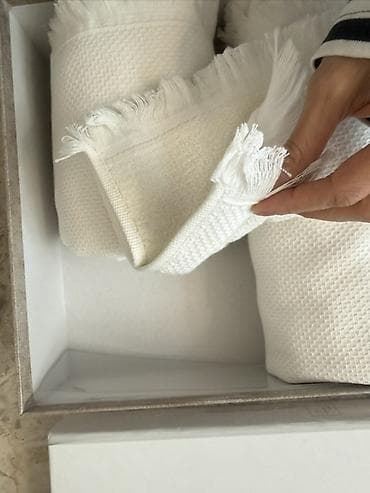 rəsim seti: Hamam üçün rəng - Ağ Pambıq Dəsmal — 3