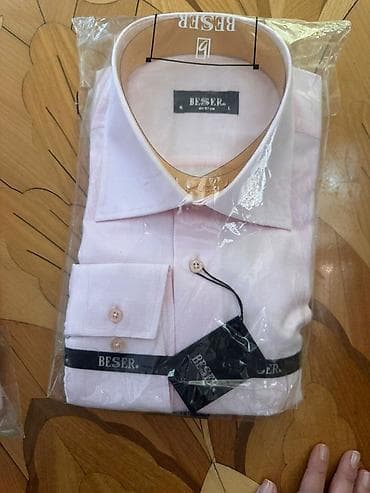 Рубашки: Мужская рубашка, M, цвет - Розовый — 4