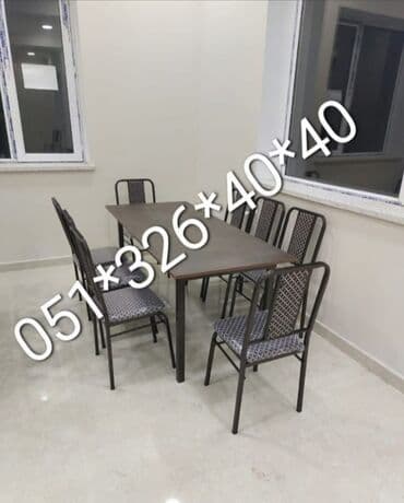 Masa və oturacaq dəstləri: Qonaq otağı üçün, Yeni, Açılan, Dördbucaq masa, 2 stul — 21