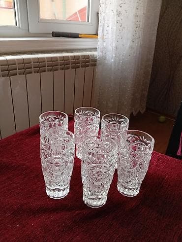 qab dəsti: Stəkanlar, Xrustal, 6 ədədli dəst, 200 ml — 2