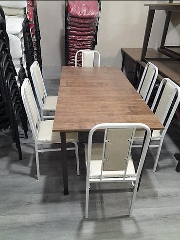 Yemək dəsti – 1 masa + 6 stul - Masa: düzbucaqlı forma, taxta lalafo.az -da Yemək dəsti – 1 masa + 6 stul - Masa: düzbucaqlı forma, taxta