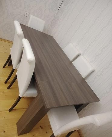 Mətbəx üçün, İşlənmiş, Açılmayan, Dördbucaq masa, 4 stul