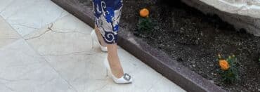 женские толстовки на молниями: Ağ rəngli zərif qadın tuflisi - Stil: sivri burun, nazik hündür daban — 2