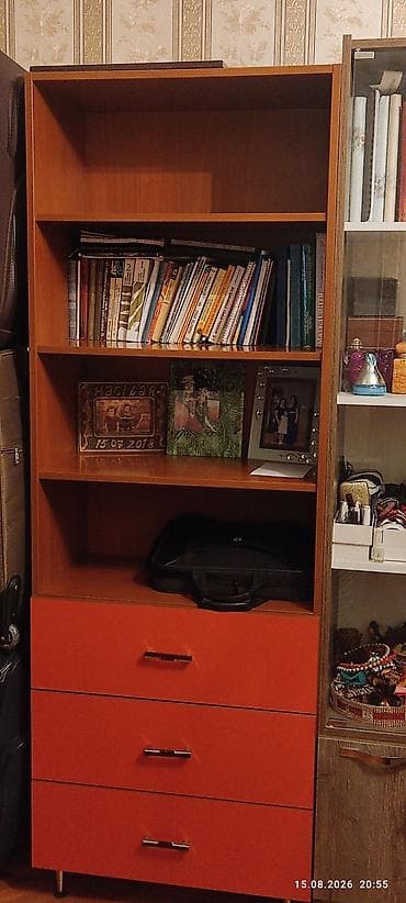 Dolab ve ya Kitab rəfi çekmecəli - Material: ağac teksturalı laminat — 1