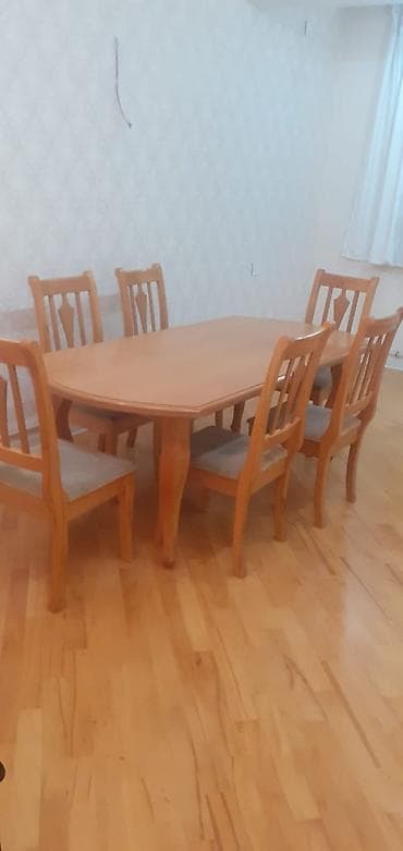 stul modelleri: Qonaq otağı üçün, İşlənmiş, Açılmayan, 6 stul — 2