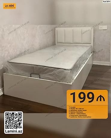 Məhsul: Açılan bazalı tək çarpayı - Ölçü: 90 × 200 sm - Mexanizm