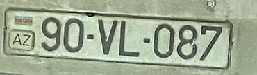 avto ətir: Azerbaycan dövlət nömrə nişanı satılır: 90-VL-087 - Format: AZ — 1