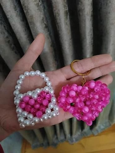 mini çanta: Muncuqdan hazırlanmış aksesuar dəsti - Ürün tərkibi: 2 ədəd əl işi — 2