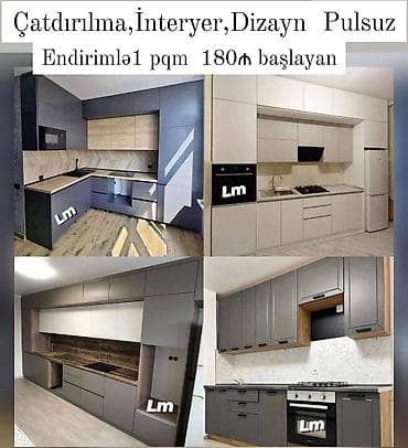 Mətbəx mebellərinin sifarişlə hazırlanması - Dizayn xidməti pulsuz -