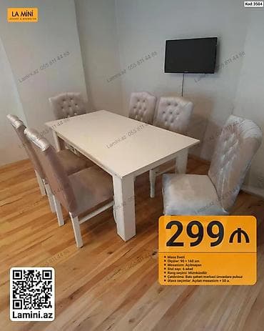 balkon stul: Masa dəsti – La Mini Tərkib: - 1 ədəd masa - 6 ədəd stul Ölçü və — 1