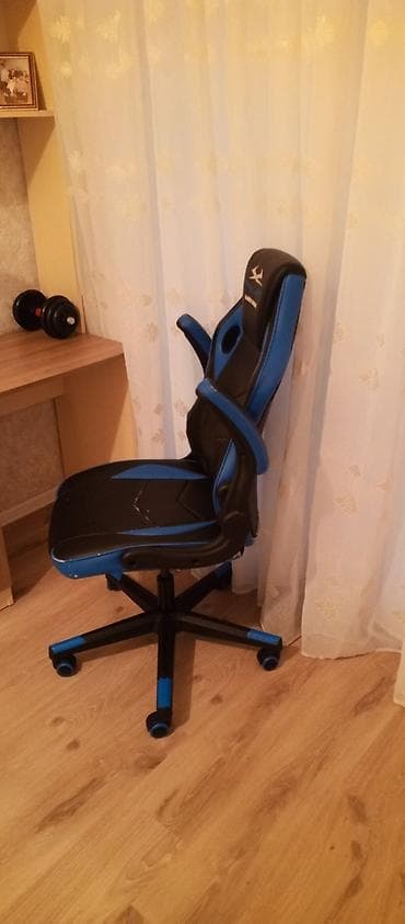 kresli: Oyun/ofis kreslosu – qara-mavi dizayn - Idman üslubunda ergonomik — 2