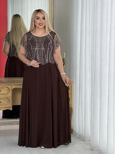 platye: Zərif bəzəkli uzun şifon ziyafət donu
RAZMERLERİ _42-44-46-48 _50_52 — 2